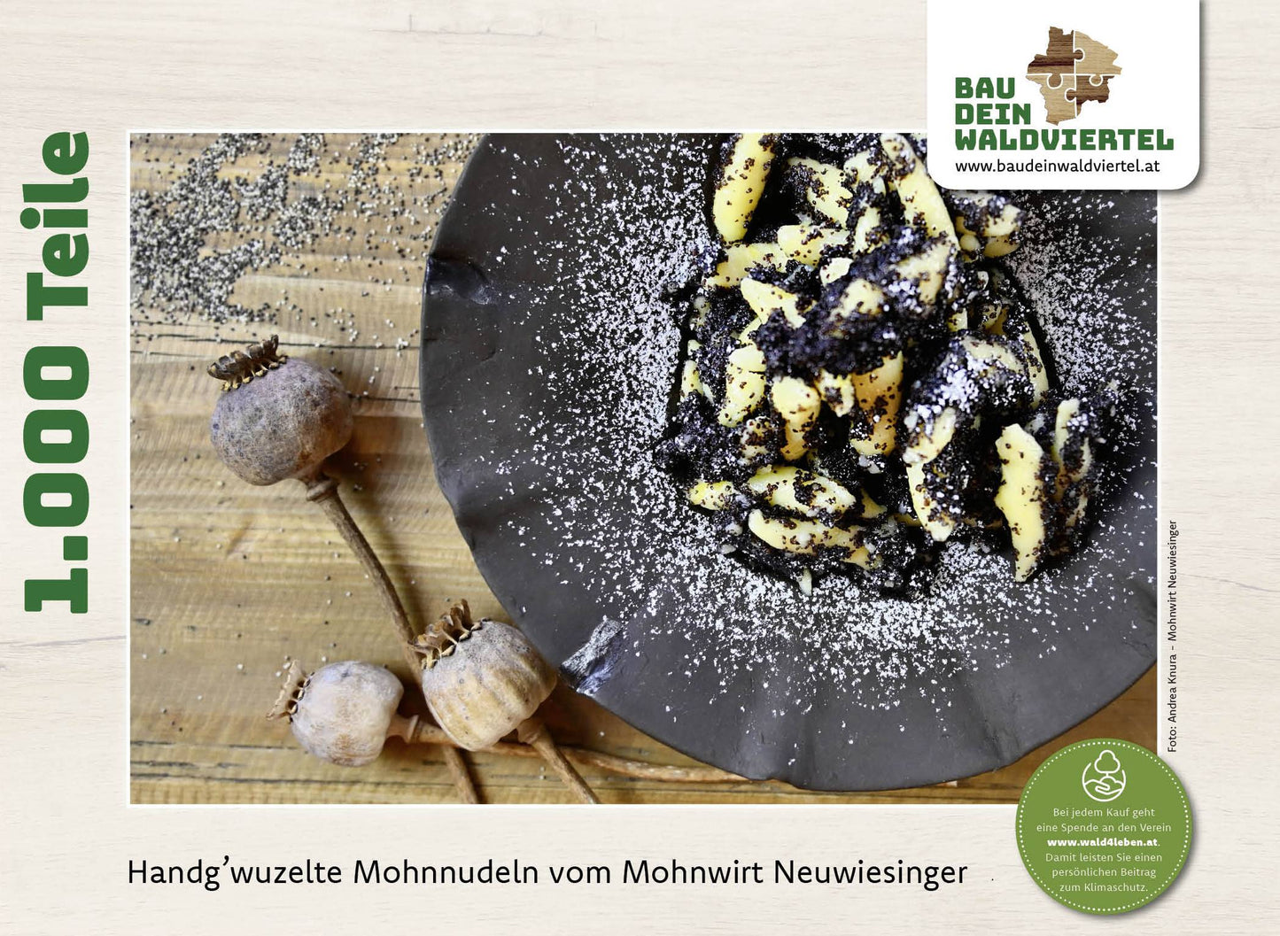 Puzzle Handg'wuzelte Mohnnudeln 1.000 Teile