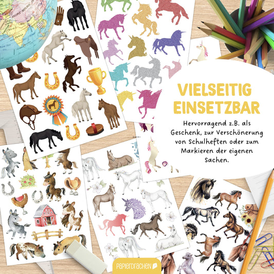 Stickerblock Pferde und Einhörner