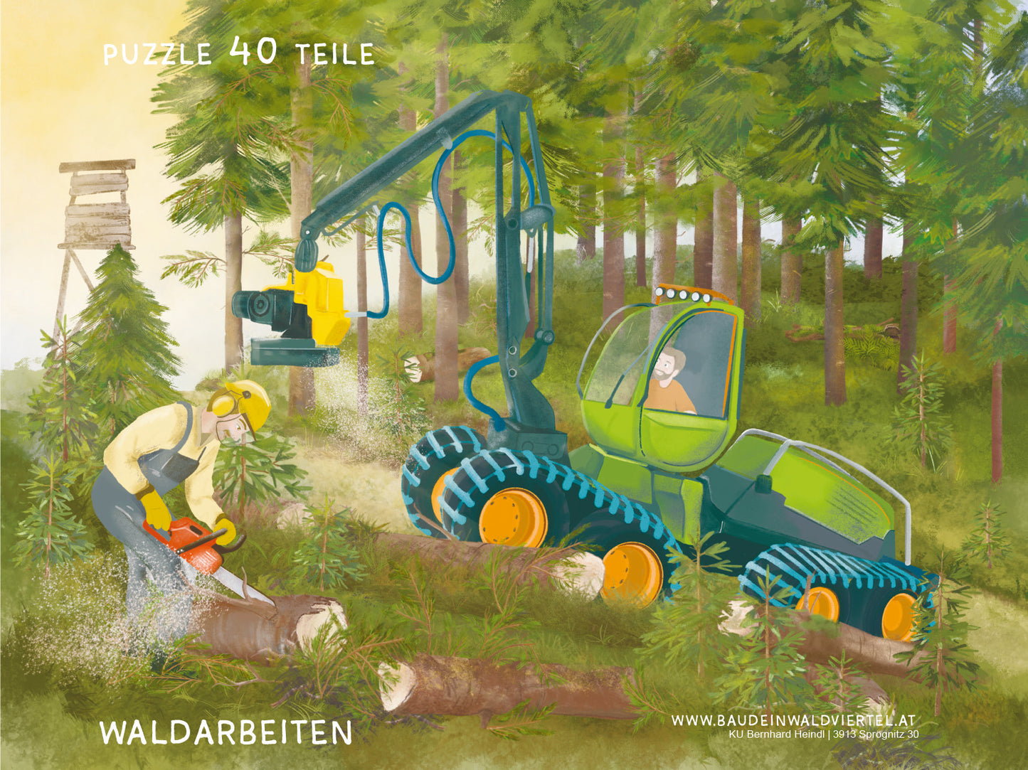 Kinderpuzzle Waldarbeiten