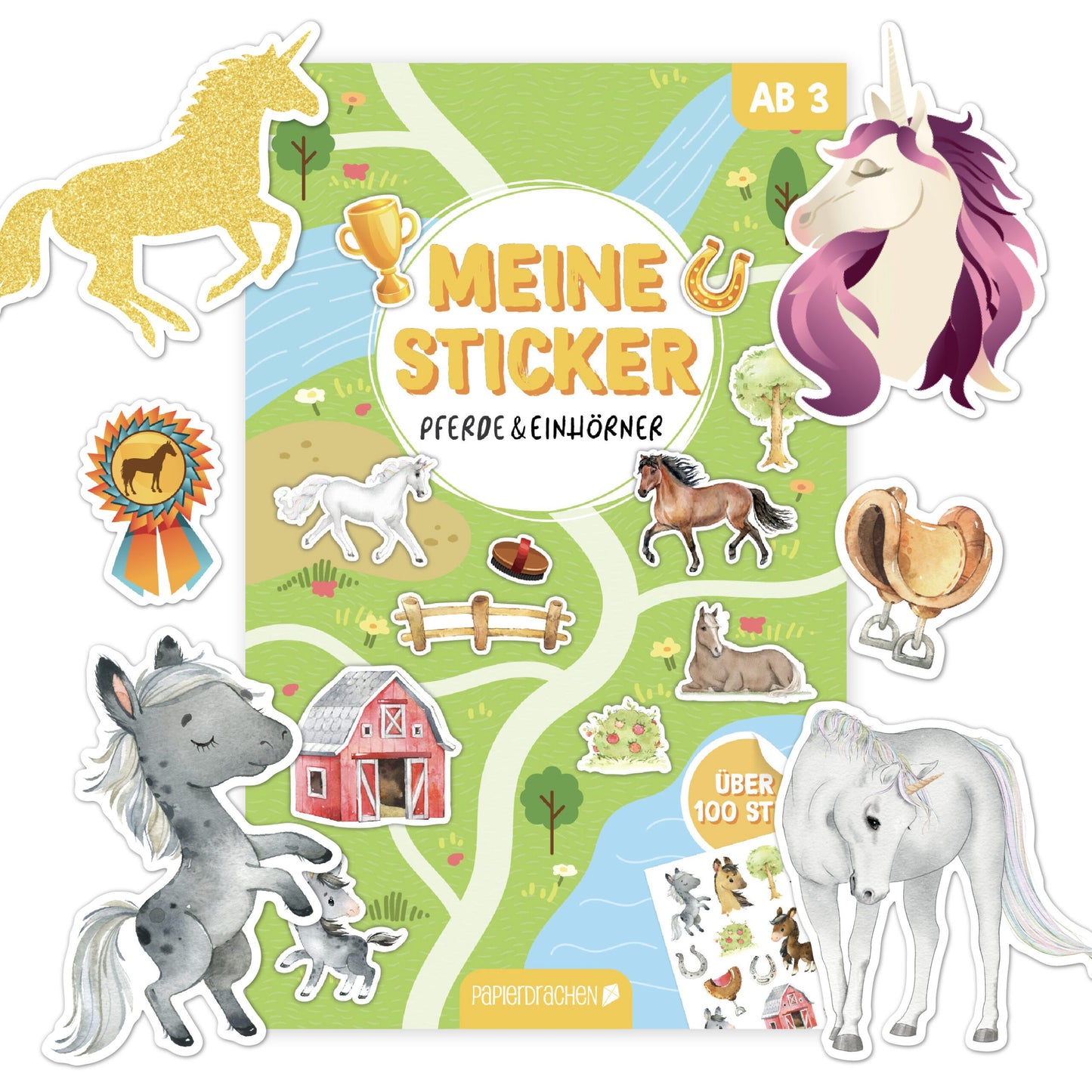 Stickerblock Pferde und Einhörner