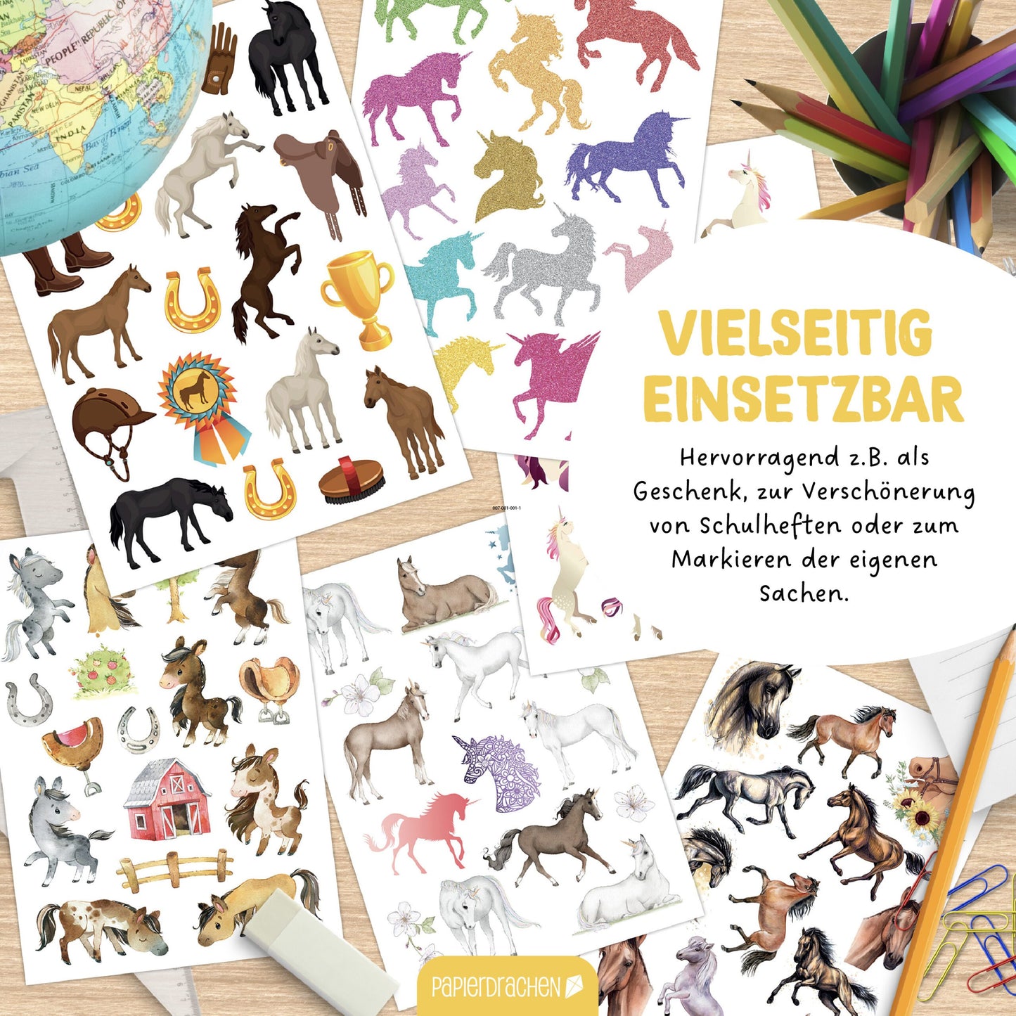 Stickerblock Pferde und Einhörner