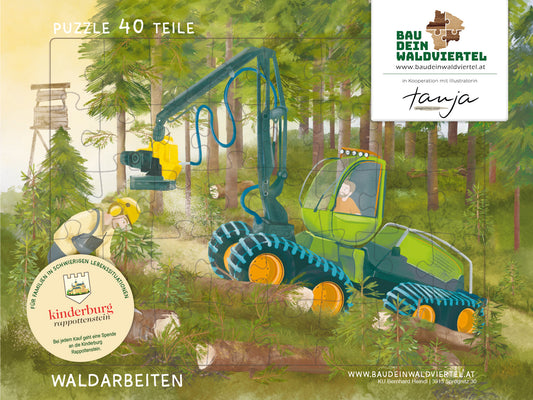 Kinderpuzzle Waldarbeiten